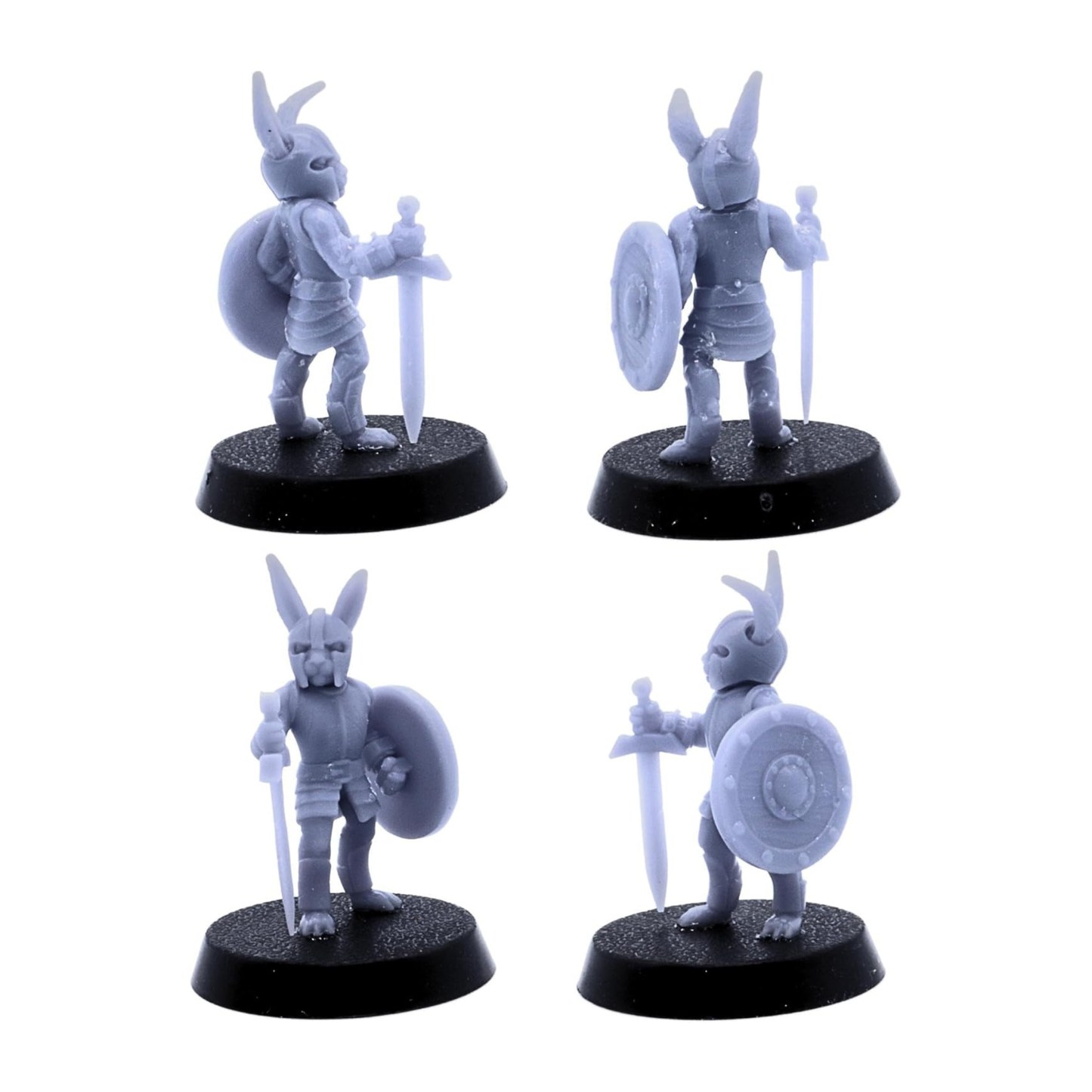 Complete Bunny Army fantasy rabbit warband featuring eight different warrior poses