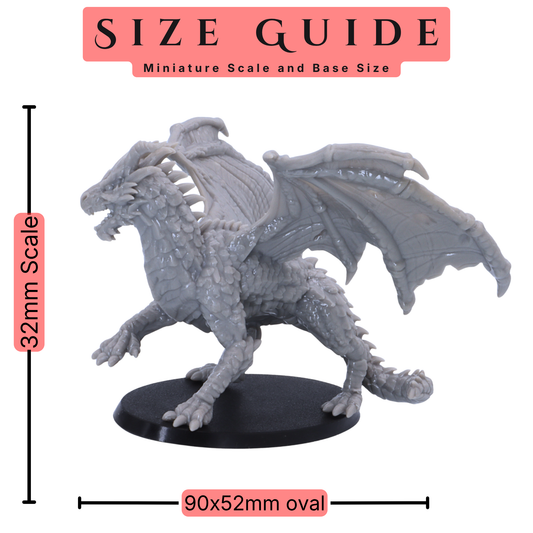 Green Dragon Family adult dragon shown on 90x52mm oval base for scale reference