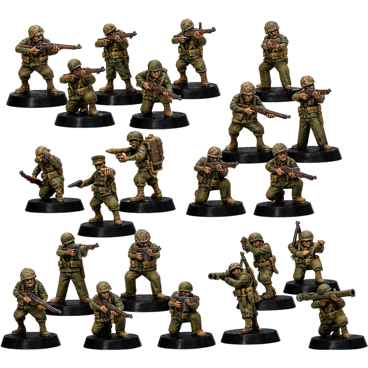 Alt: Painted USMC Infantry 28mm miniatures set of 22 by Kyoushuneko Miniatures