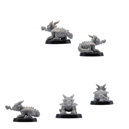 Wrymling Familiars x 3 | 32mm Scale Baby Dragon Miniatures | Forged Path Miniatures