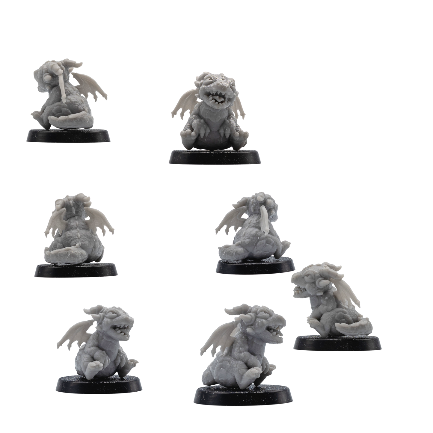 Wrymling Familiars x 3 | 32mm Scale Baby Dragon Miniatures | Forged Path Miniatures