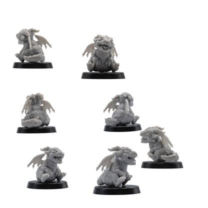 Wrymling Familiars x 3 | 32mm Scale Baby Dragon Miniatures | Forged Path Miniatures
