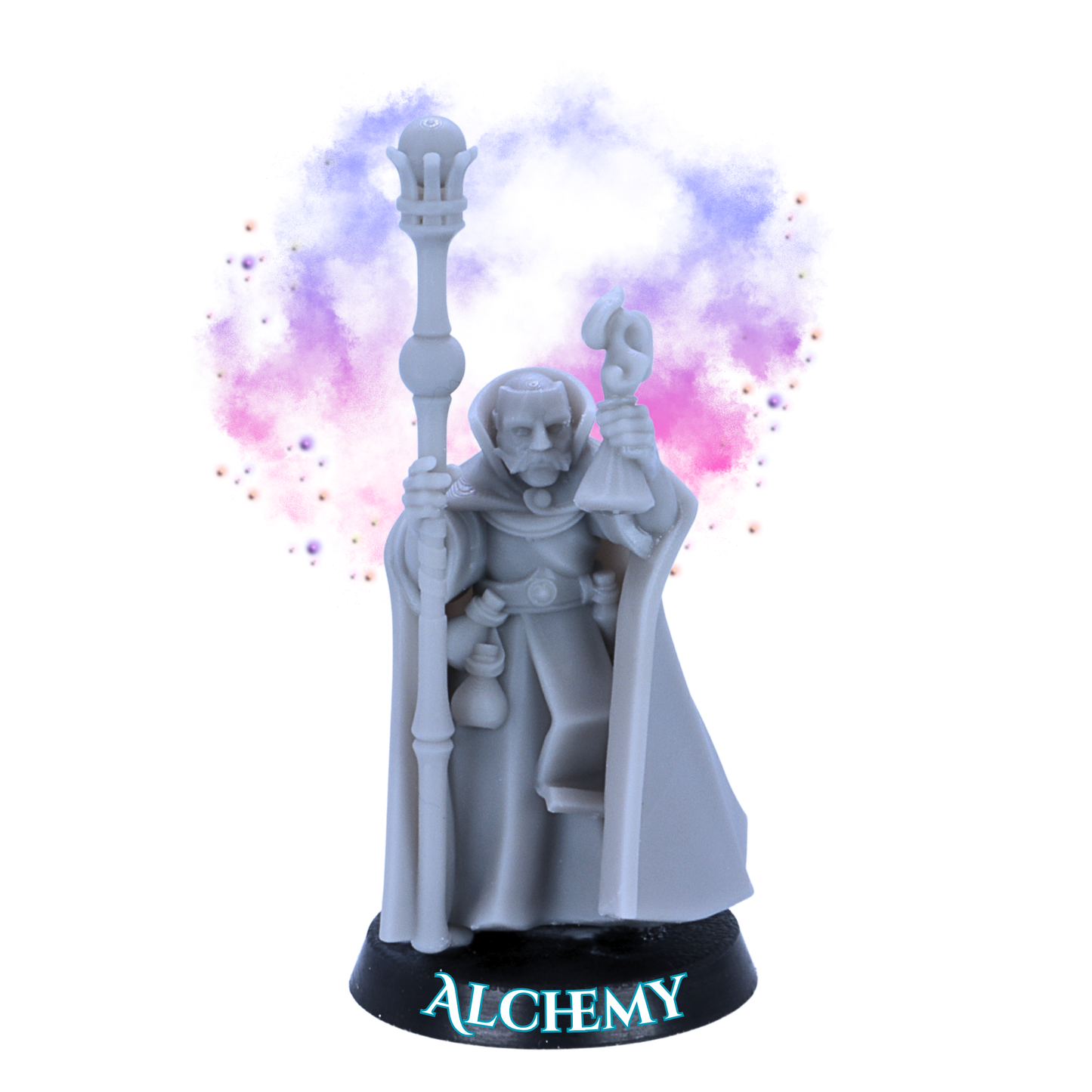 Mage of Alchemy Miniature | Fantasy Alchemist Wizard Character | 32mm Scale | Highlands Miniatures