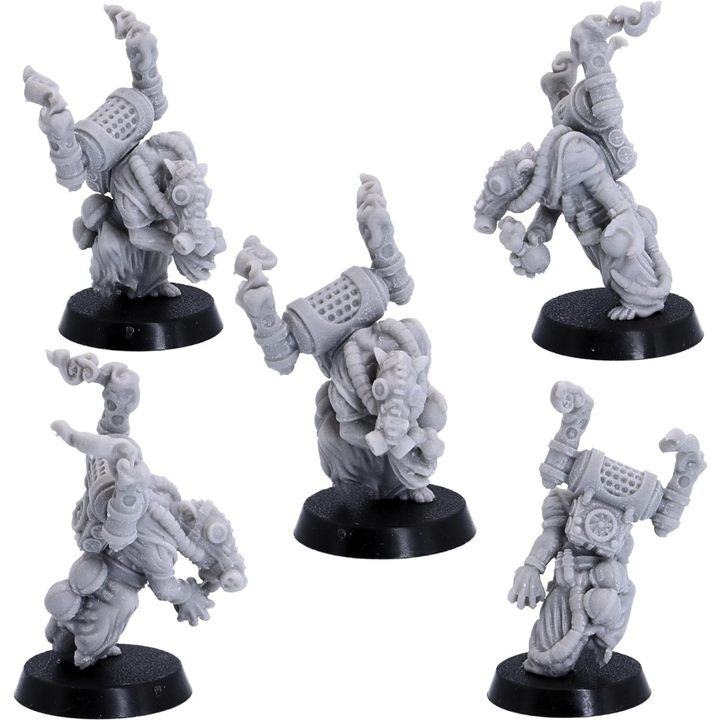 Battle Alchemist Rats 28mm miniatures showing chemical tanks and alchemist equipment