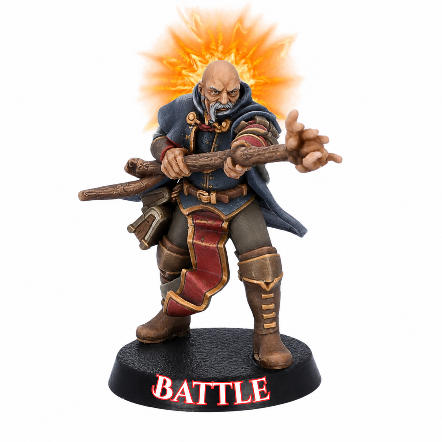 Painted Battle Mage 32mm fantasy spellcaster miniature by Highlands Miniatures