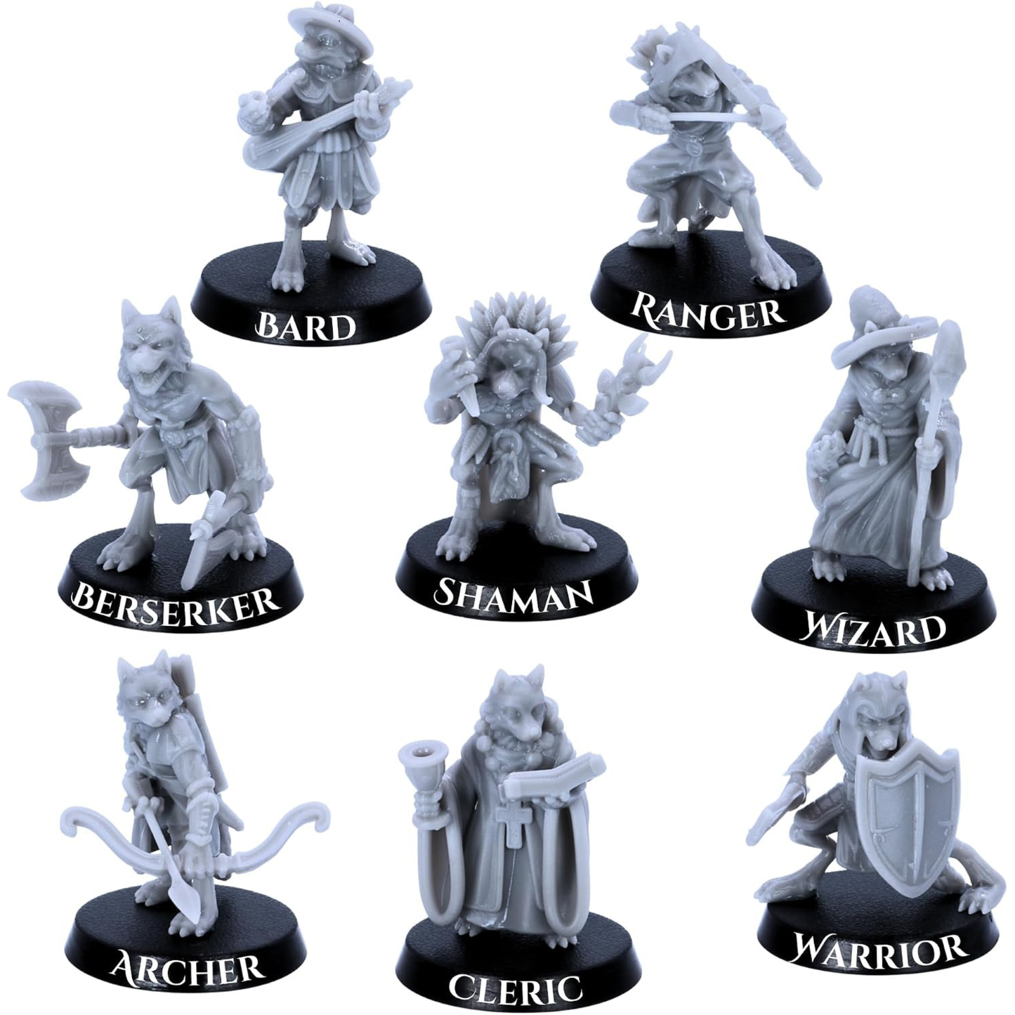 BeastKin fantasy character classes including bard ranger berserker shaman wizard archer cleric and warrior