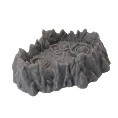 Small Bubbling Pit fantasy terrain piece with detailed toxic bubbles and rocky border