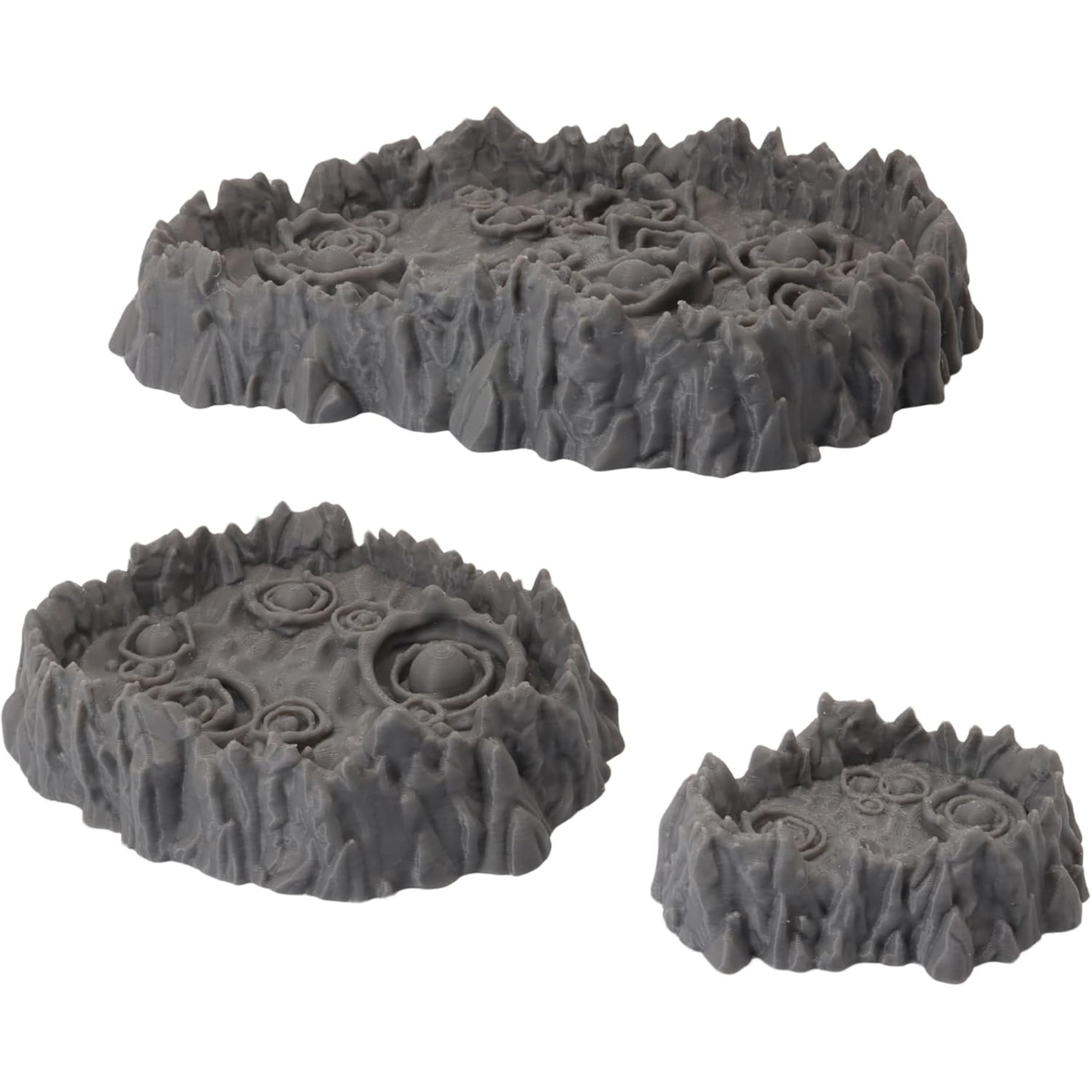 Three Bubbling Pits fantasy terrain pieces in different sizes