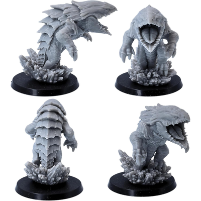 Roaring Bulette Shark miniature with open mouth and armoured body