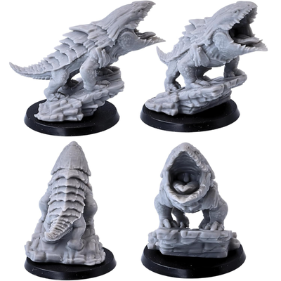 Bulette Shark monster standing on rocky terrain with layered armour plates