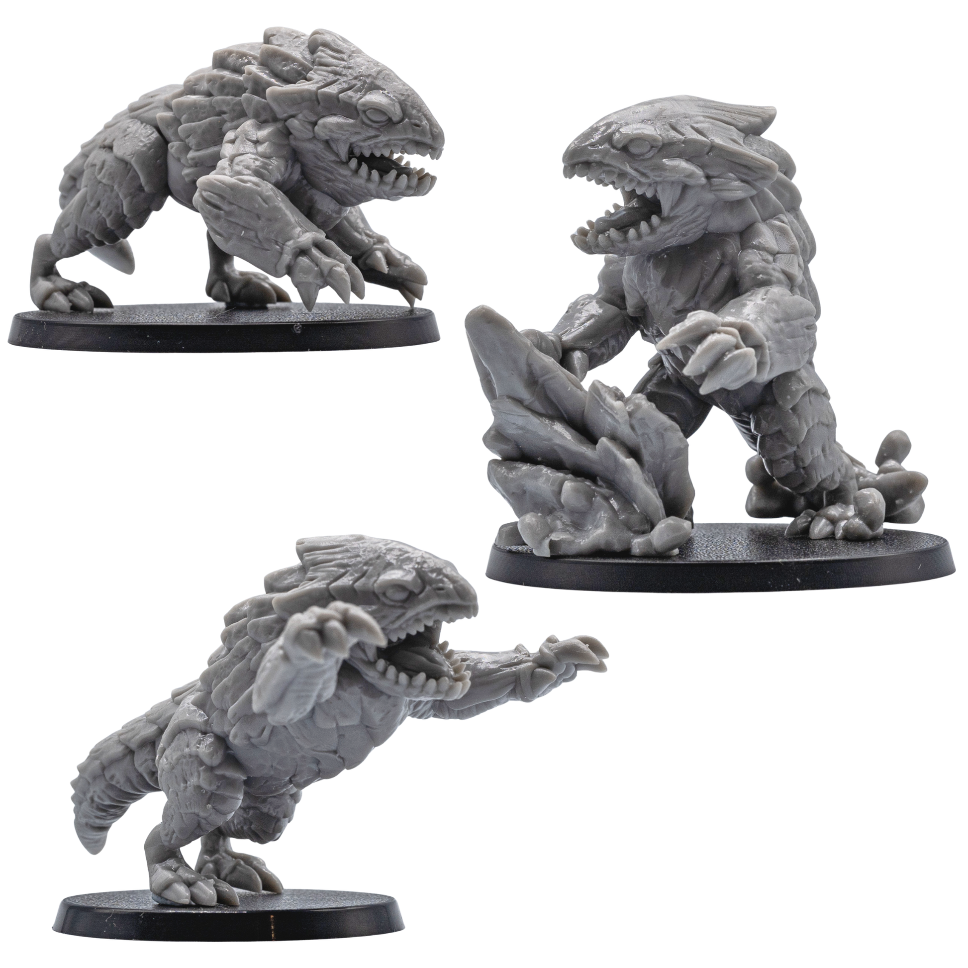 Action views of three Bulette resin miniatures by Forged Path Miniatures for underground monster encounters and tabletop battles.