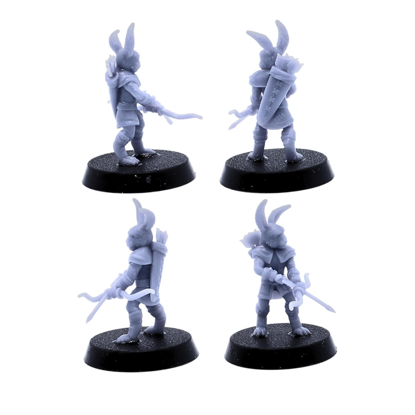 Bunny Army rabbit archer miniature with bow and quiver