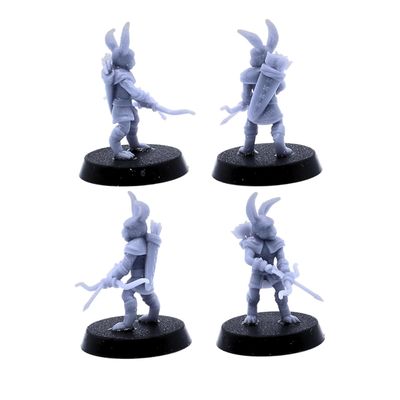 Bunny Army rabbit archer miniature with bow and quiver