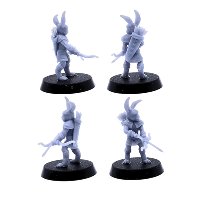 Bunny Army rabbit archer miniature with bow and quiver