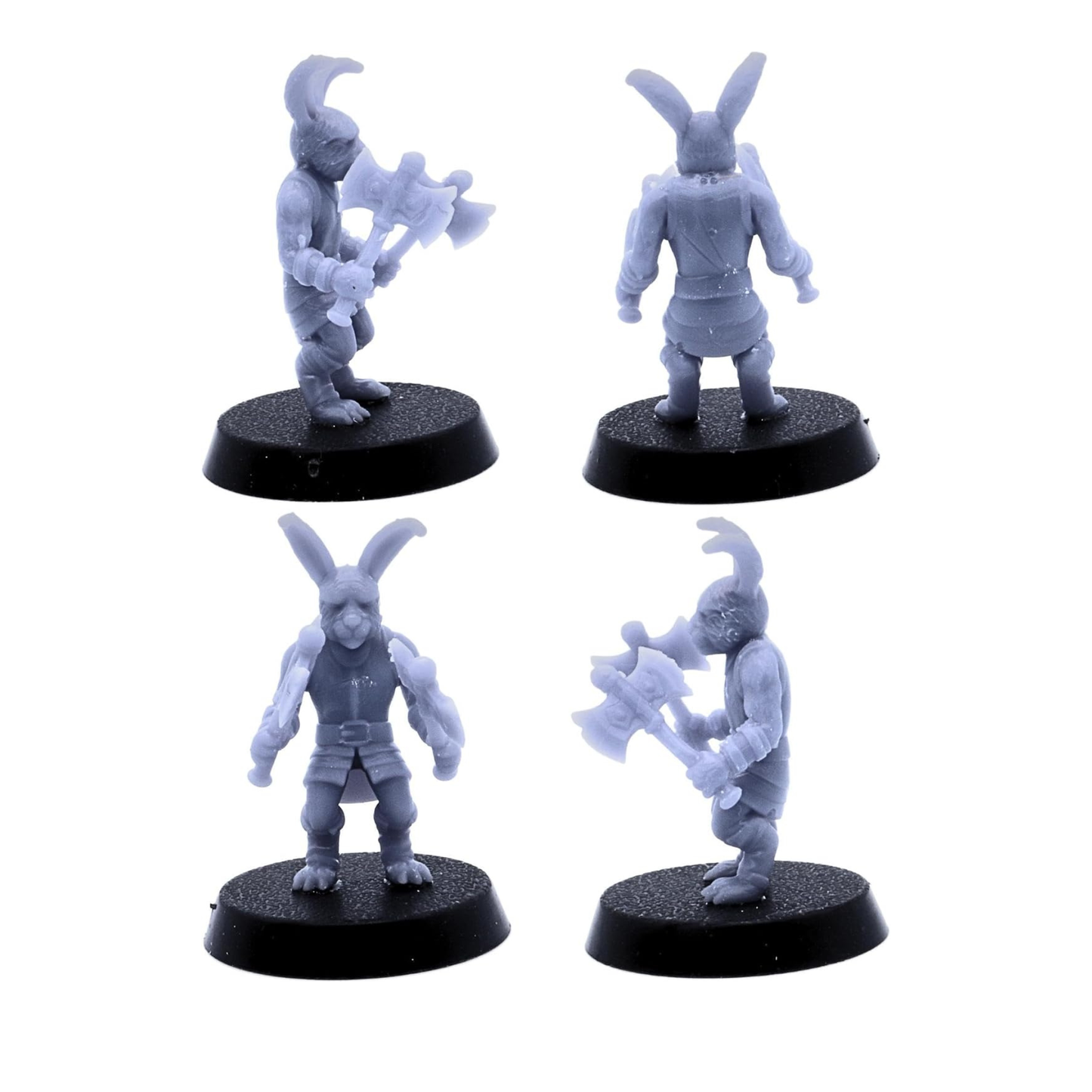 Bunny Army rabbit soldier carrying sword and shield on 25mm round base