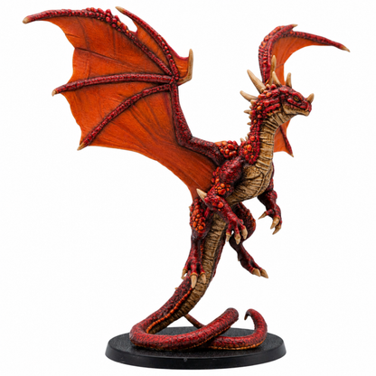 Painted example of a Crystal Dragon fantasy tabletop miniature by Epic Miniatures on a 60mm round base.