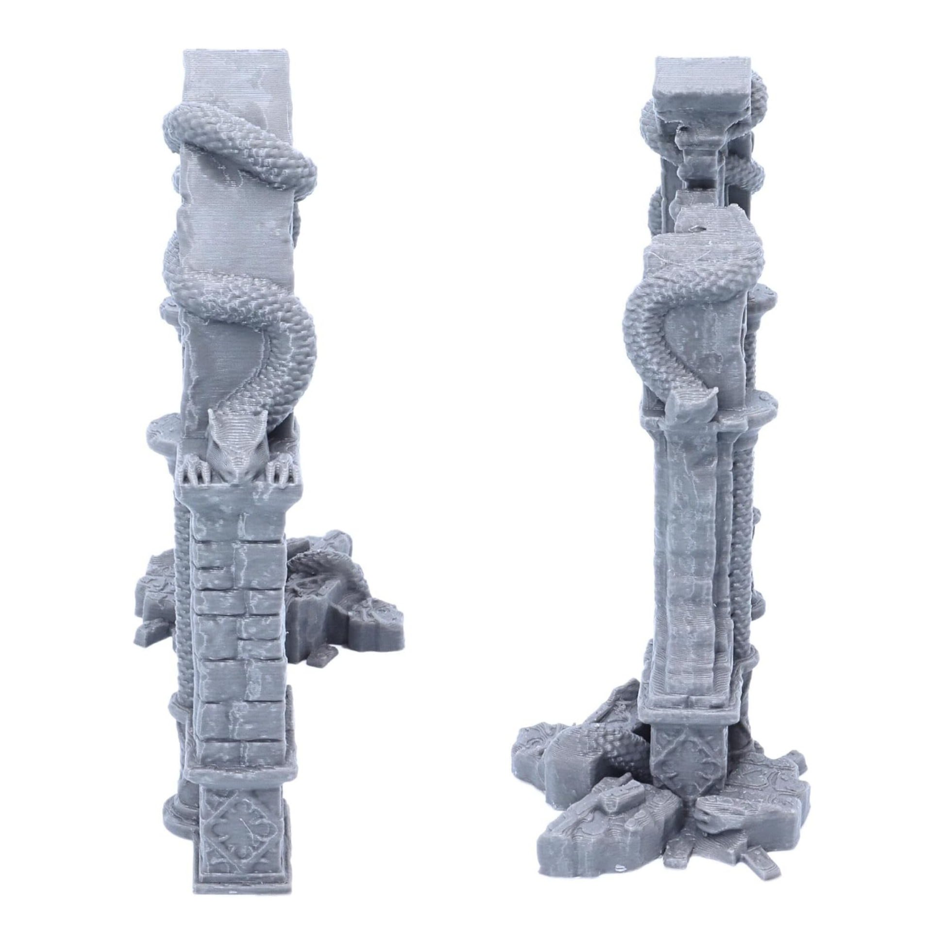 Side profile of the Dragon Archway showing the narrow terrain footprint and sculpted dragon detail
