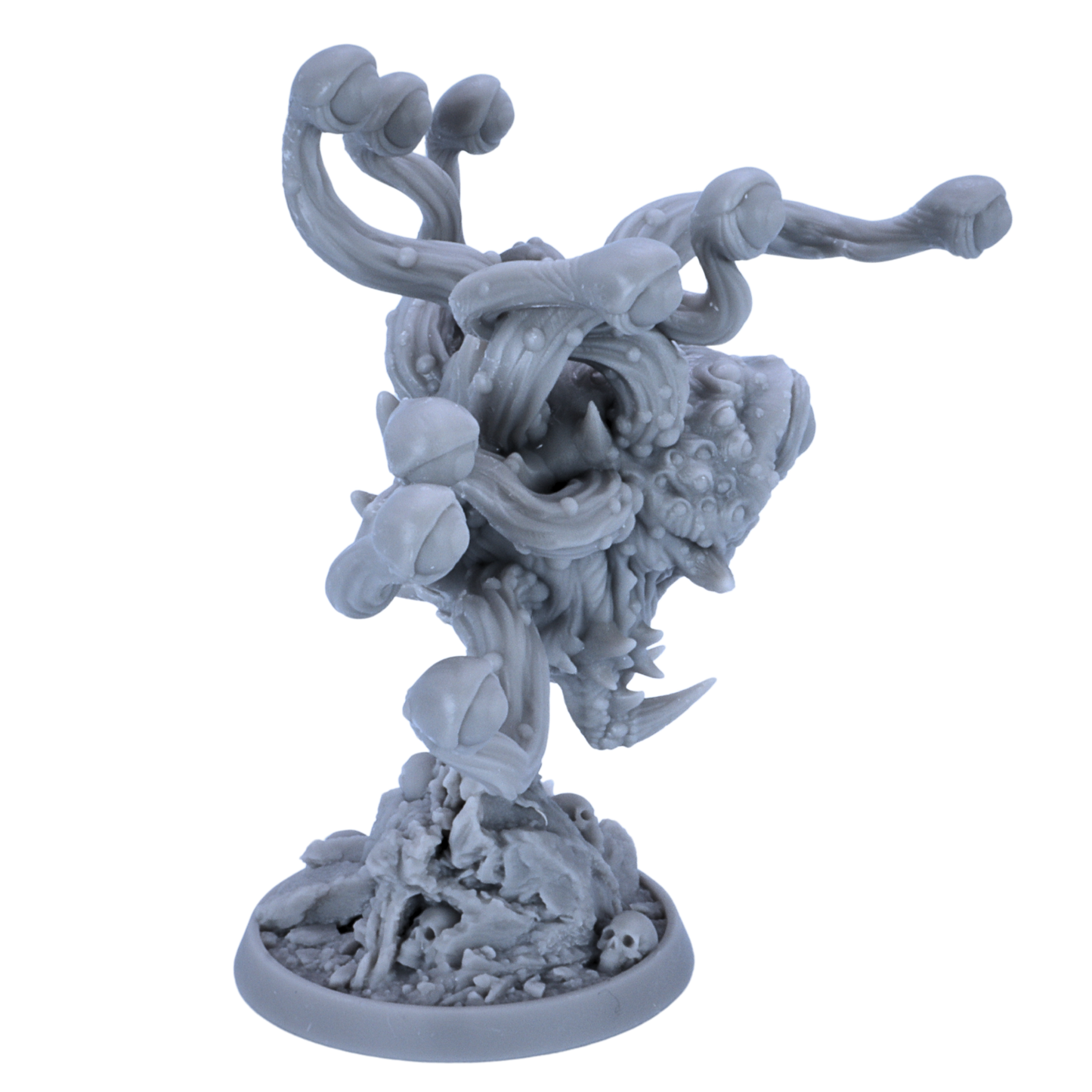 Unpainted Eye Tyrant miniature shown from an elevated angle highlighting the many eye stalks and sculpted monster details.