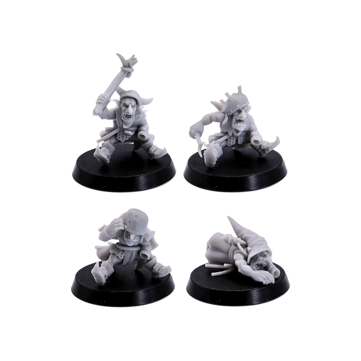 Goblin-like fantasy riders mounted on frog creatures and armed with curved weapons and clubs.
