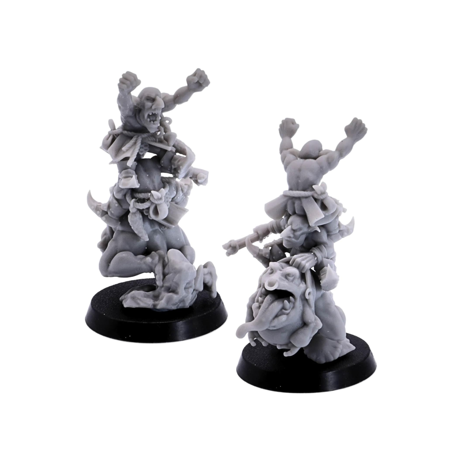 Frog Riders shown from multiple angles to display rider equipment and sculpted mount details.