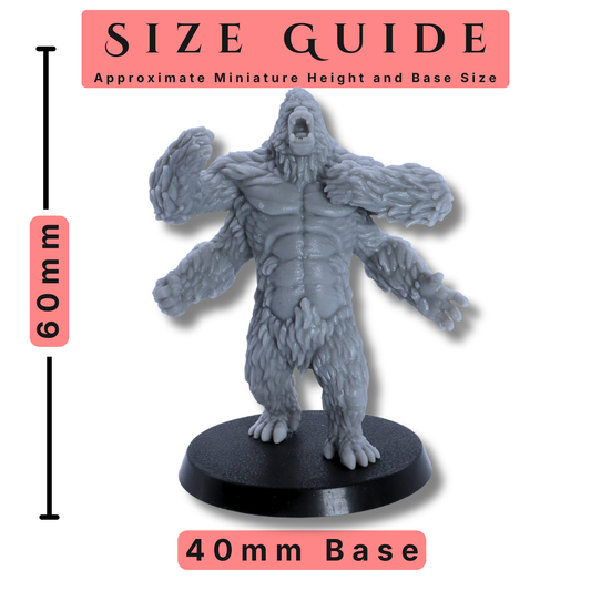 Size guide for Girallon miniature showing approximate 60mm height and 40mm round base.