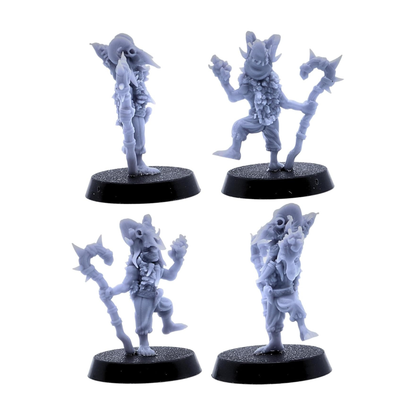 Goblin shaman-style miniature wearing an animal skull headdress and carrying a twisted staff.