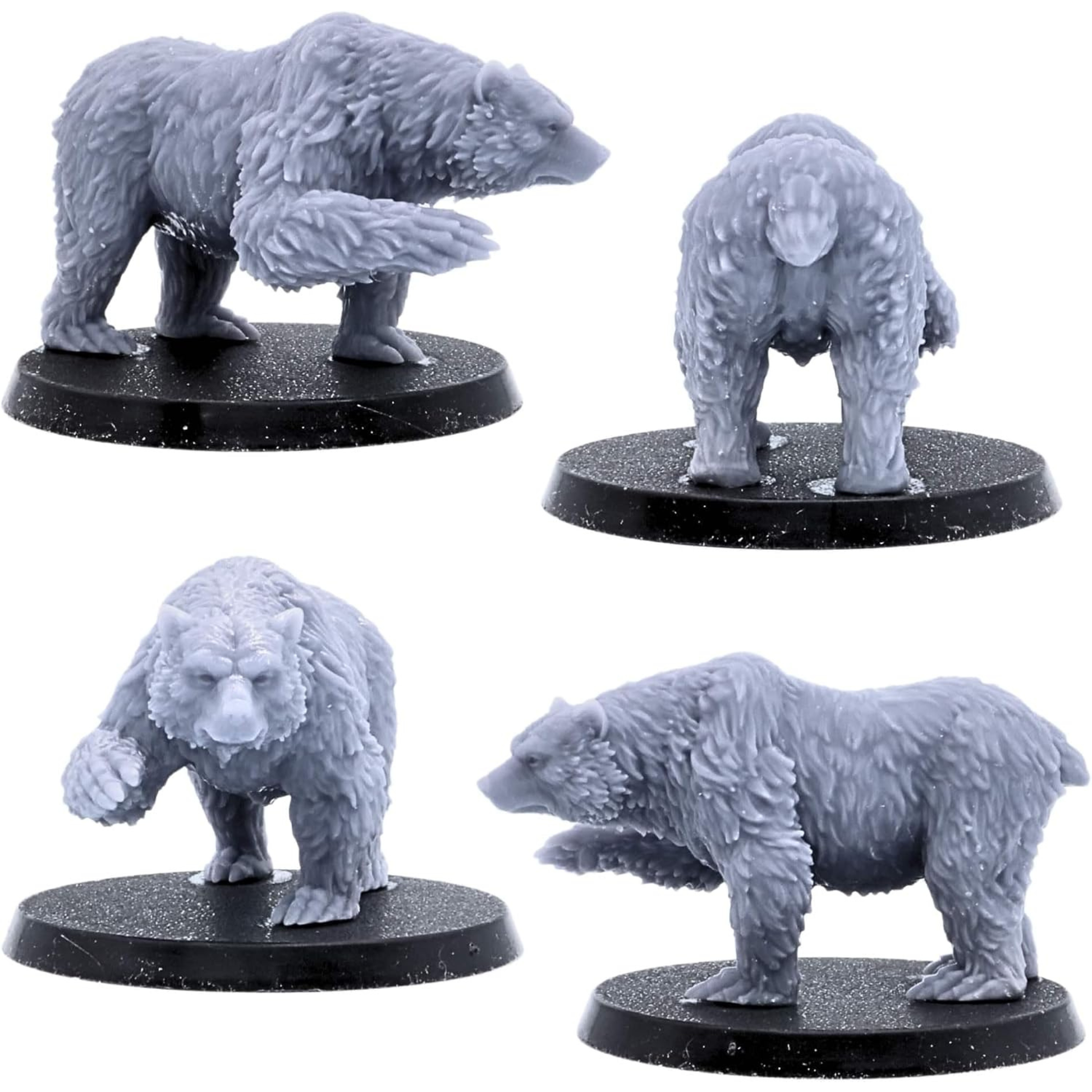 Prowling Grizzly Bear miniature shown from multiple angles.