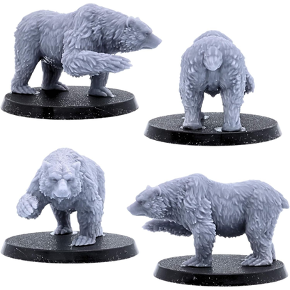 Prowling Grizzly Bear miniature shown from multiple angles.