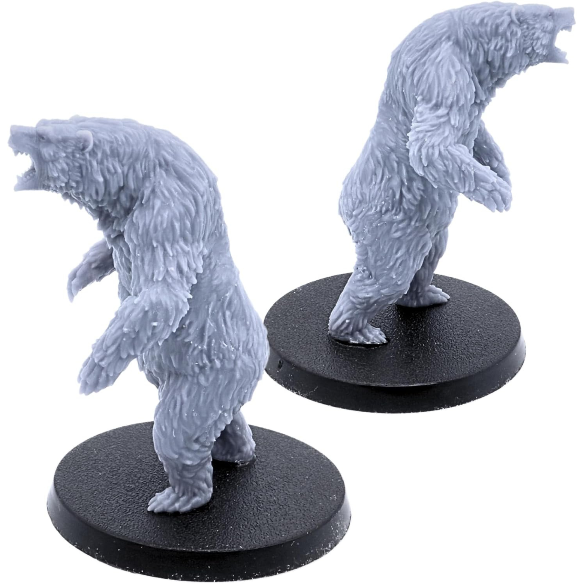 Standing Grizzly Bear miniature shown from alternate side angles.