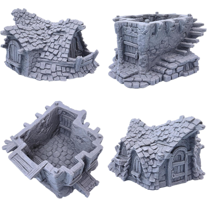 Hagglethorn Cottage shown with removable upper section revealing the playable interior.