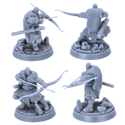 Multiple views of unpainted Hegar Manhunter miniature showing front, side, and rear angles.