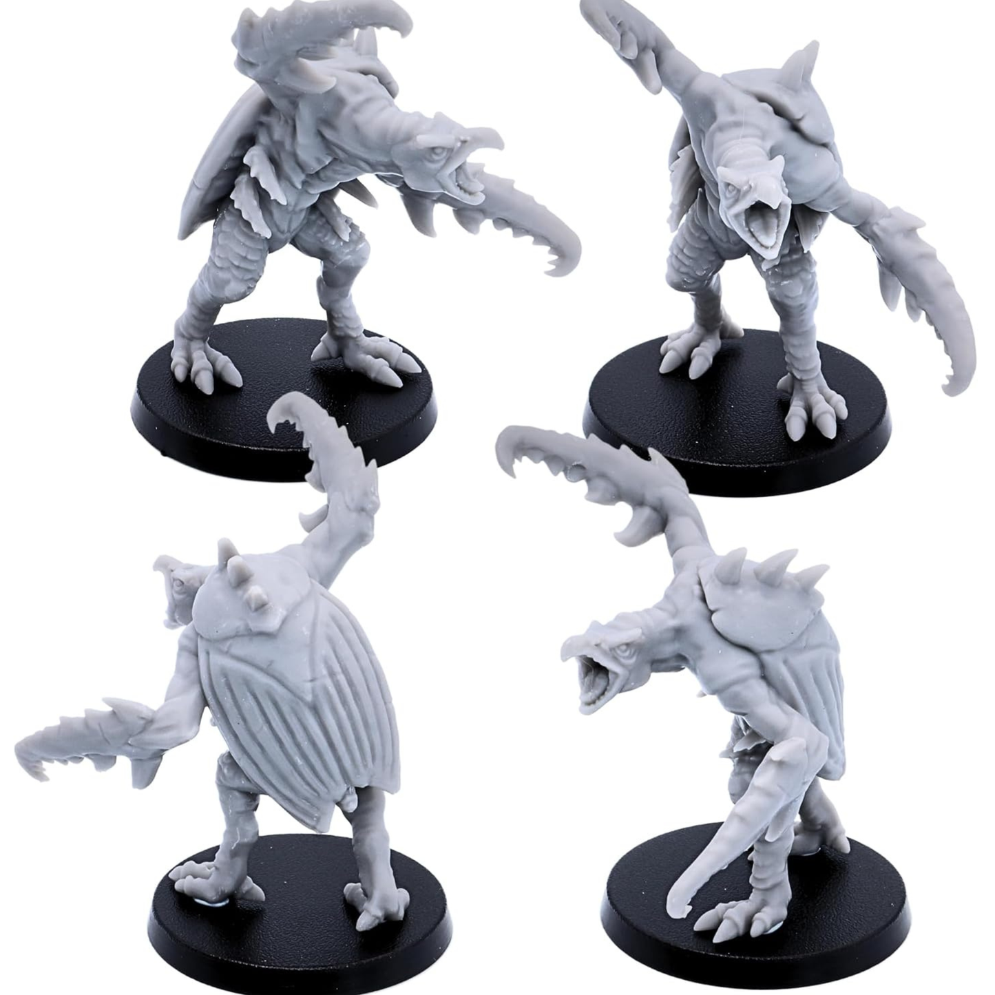 Crouching Hook Horror miniature with large hooked forelimbs and armored back.