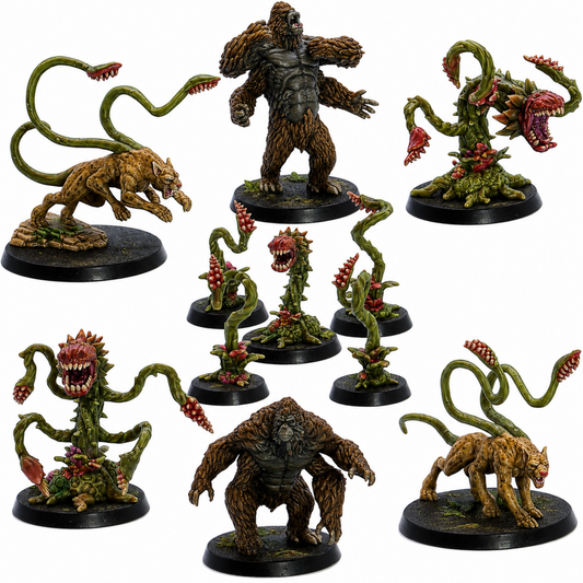 Complete Jungle Set of 11 fantasy monster miniatures by Epic Miniatures.