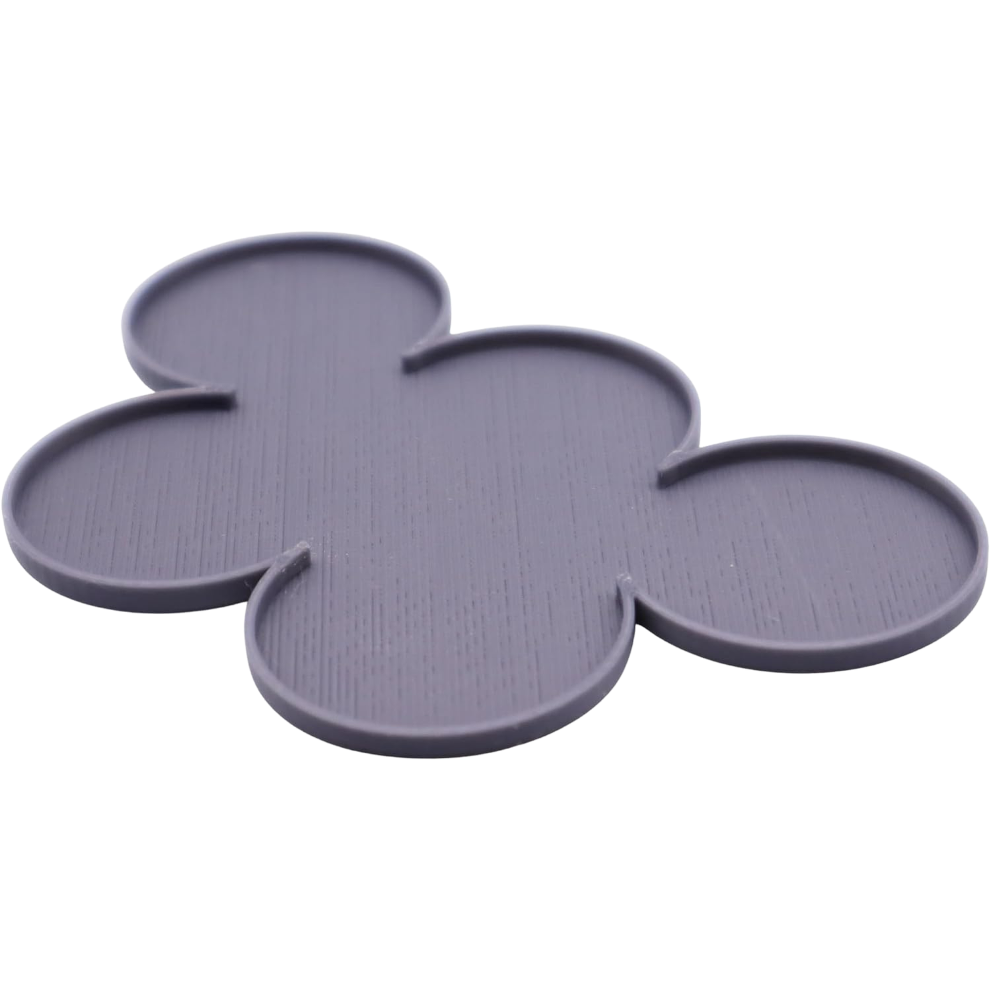 Close-up view of a single five-model movement tray showing the shaped positions for 32mm round bases.