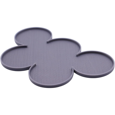 Close-up view of a single five-model movement tray showing the shaped positions for 32mm round bases.