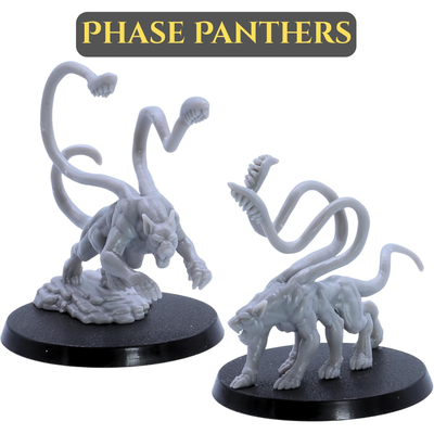 Pair of Phase Panther fantasy creatures with long supernatural tentacles.