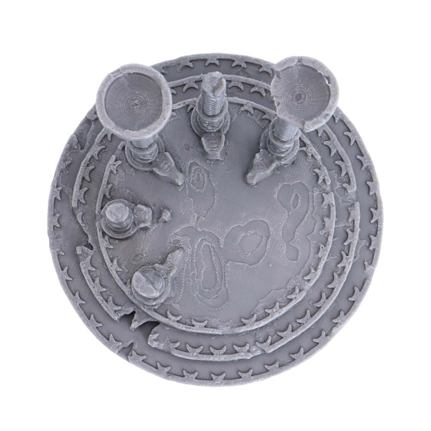 Overhead view of the Dragon Dais showing its circular footprint and serpent-inspired floor carvings.