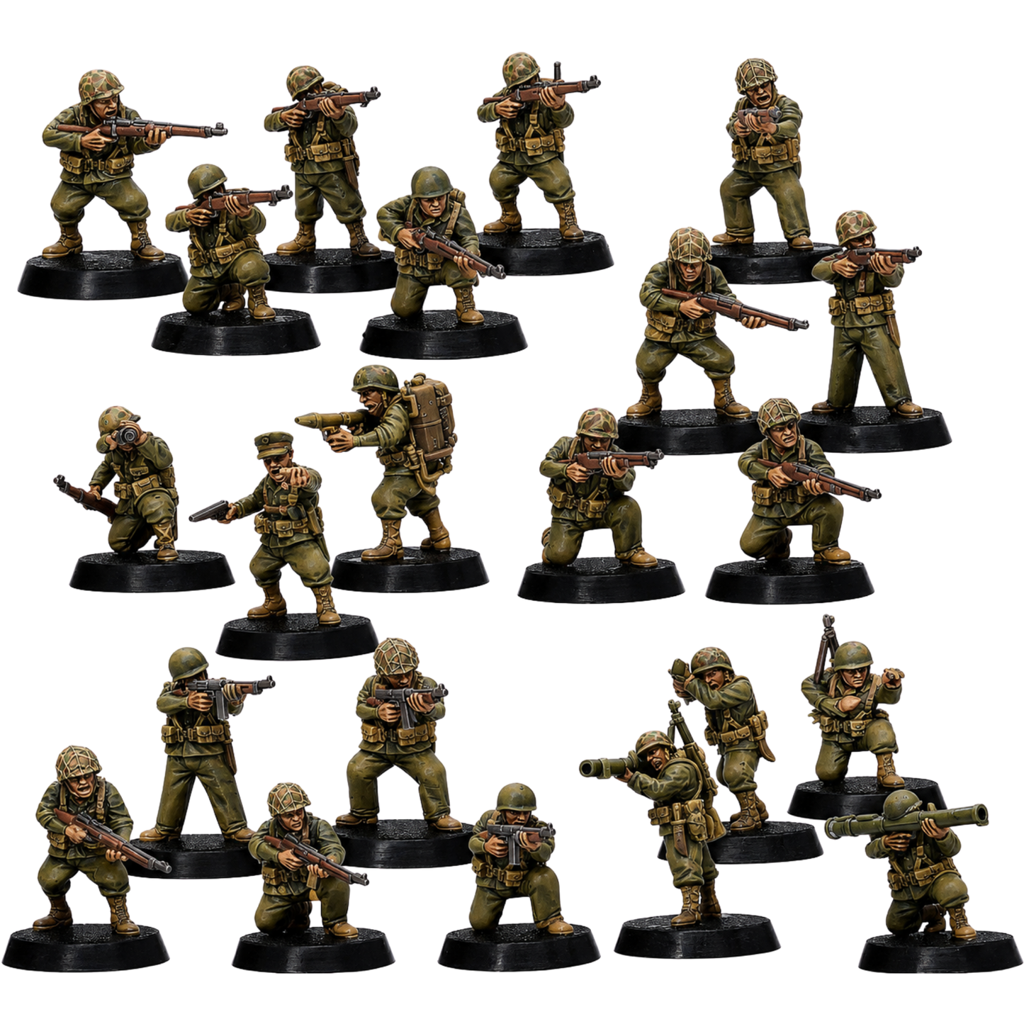 Alt: Painted USMC Infantry 28mm miniatures set of 22 by Kyoushuneko Miniatures