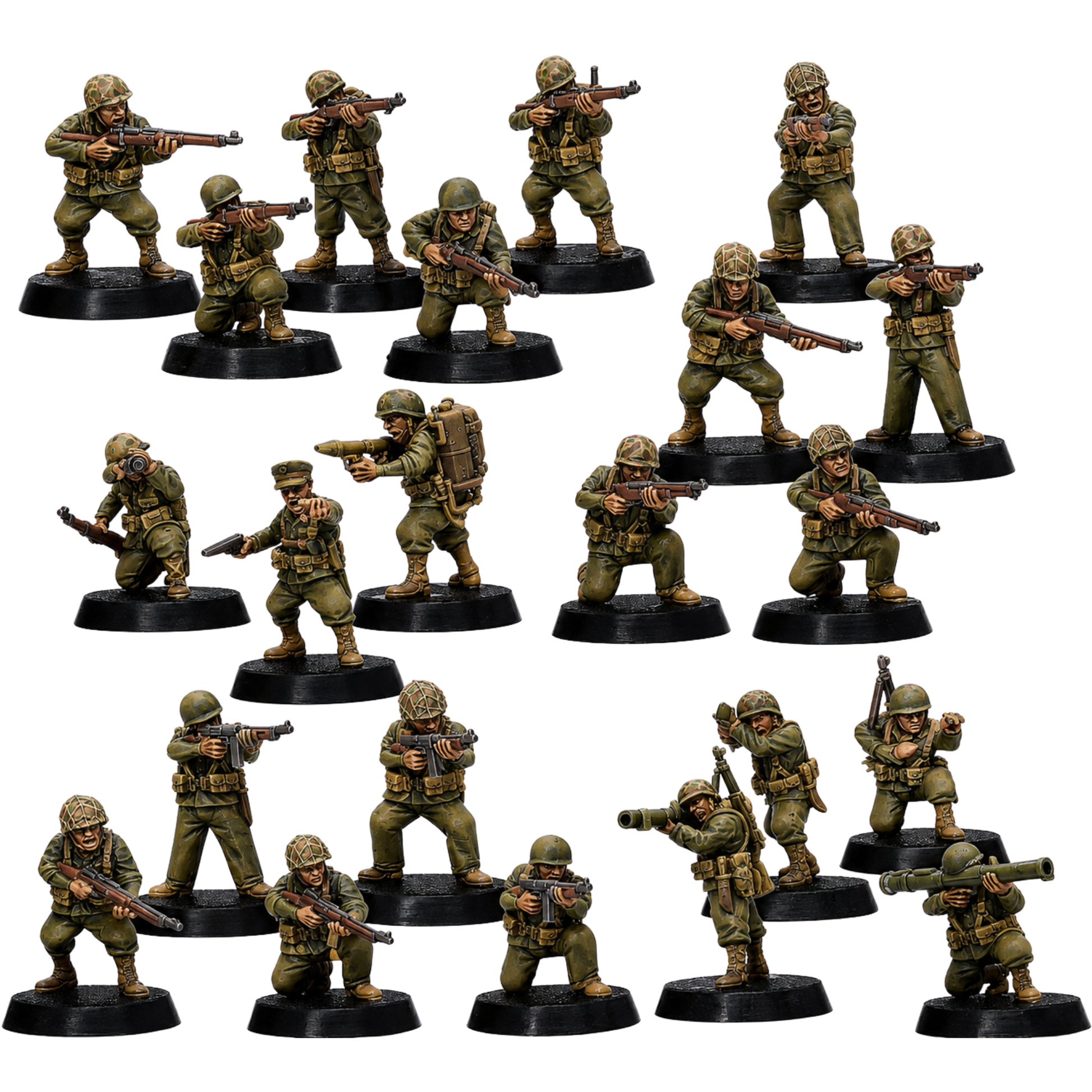 Alt: Painted USMC Infantry 28mm miniatures set of 22 by Kyoushuneko Miniatures