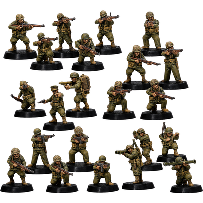 Alt: Painted USMC Infantry 28mm miniatures set of 22 by Kyoushuneko Miniatures