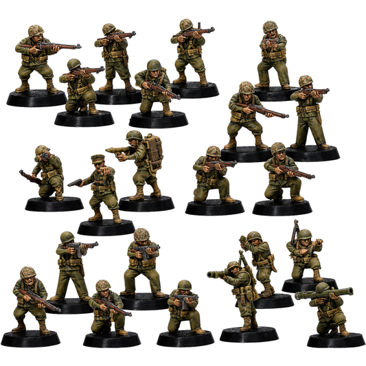 Alt: Painted USMC Infantry 28mm miniatures set of 22 by Kyoushuneko Miniatures