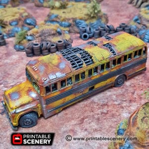 Post apocalyptic Abandoned School Bus Model
