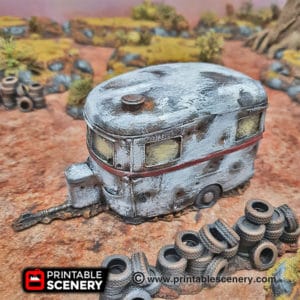 Post apocalyptic Abandoned Caravan Bus Model