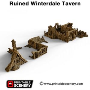 Ruined Winterdale Tavern Scatter Terrain Model