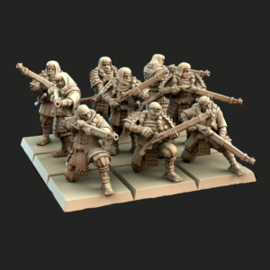 Japanese Monk Rifle Unit Miniature Model Set