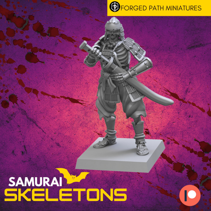 Japanese Samurai Skeleton Warrior 3d printed miniature