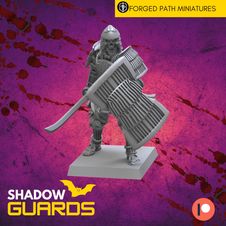 Skeleton Shadow Guards Miniature armed with Sword and Shield
