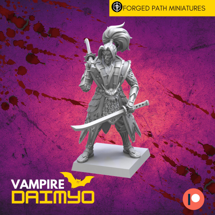 Vampire Daimyo Lord Miniature armed with swords