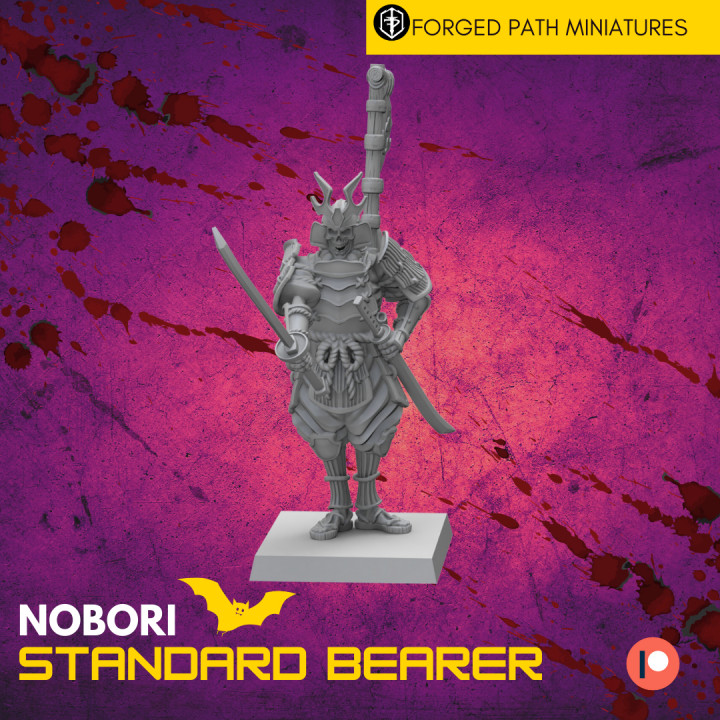 Japanese Samurai Nobori Skeleton Standard Bearer Miniature
