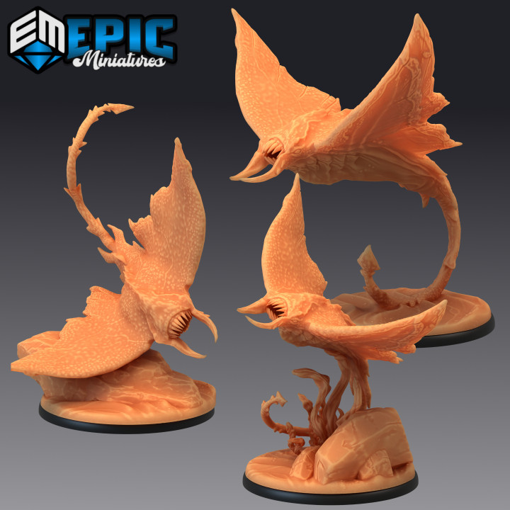 Manta Ray miniature is a creature that can make Miniatures wargaming game more intense experience.
